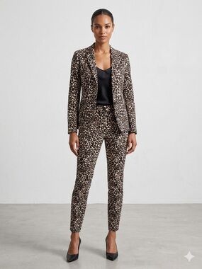 J. Crew Leopard-Print Suit in Brown and Black